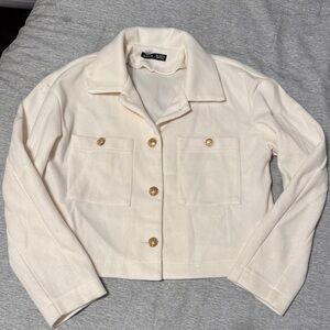 SHEIN Cream Jacket with Gold Buttons